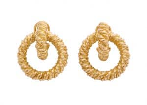 hermes eighteen carat gold doorknocker earrings