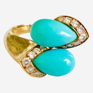 van cleef & arpels turquoise diamond ring