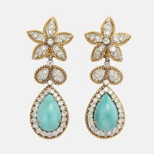 david webb turquoise diamond earrings