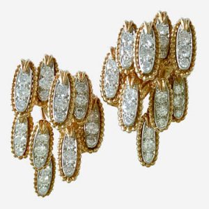 tiffany abstract gold diamond earrings