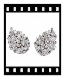 van cleef 15 carat diamond leaf earrings, ca. 1955