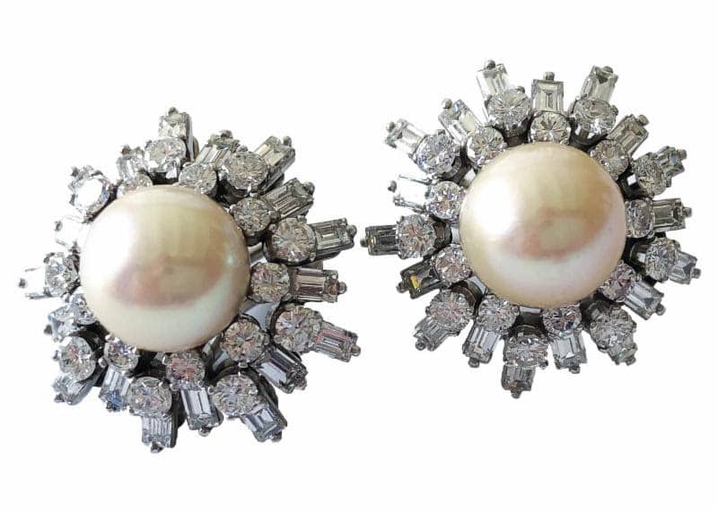 pierre sterle diamond and pearl earrings