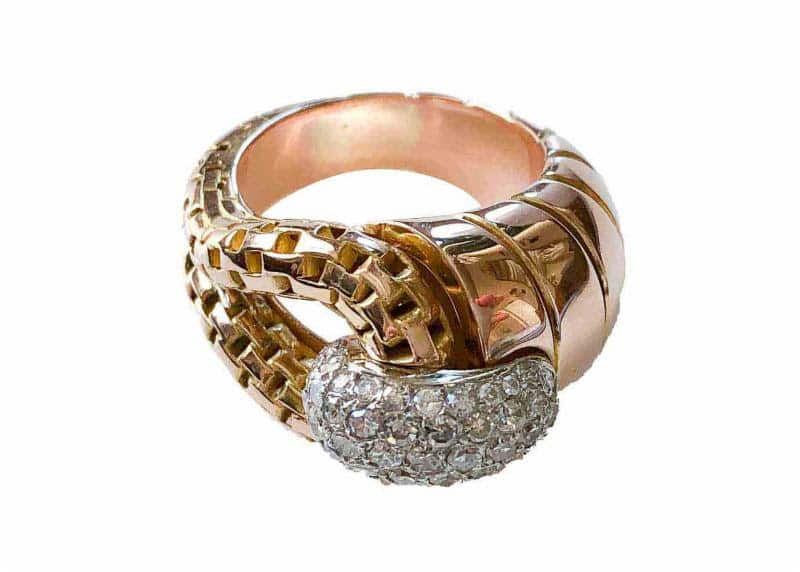 18k rose gold diamond ring 