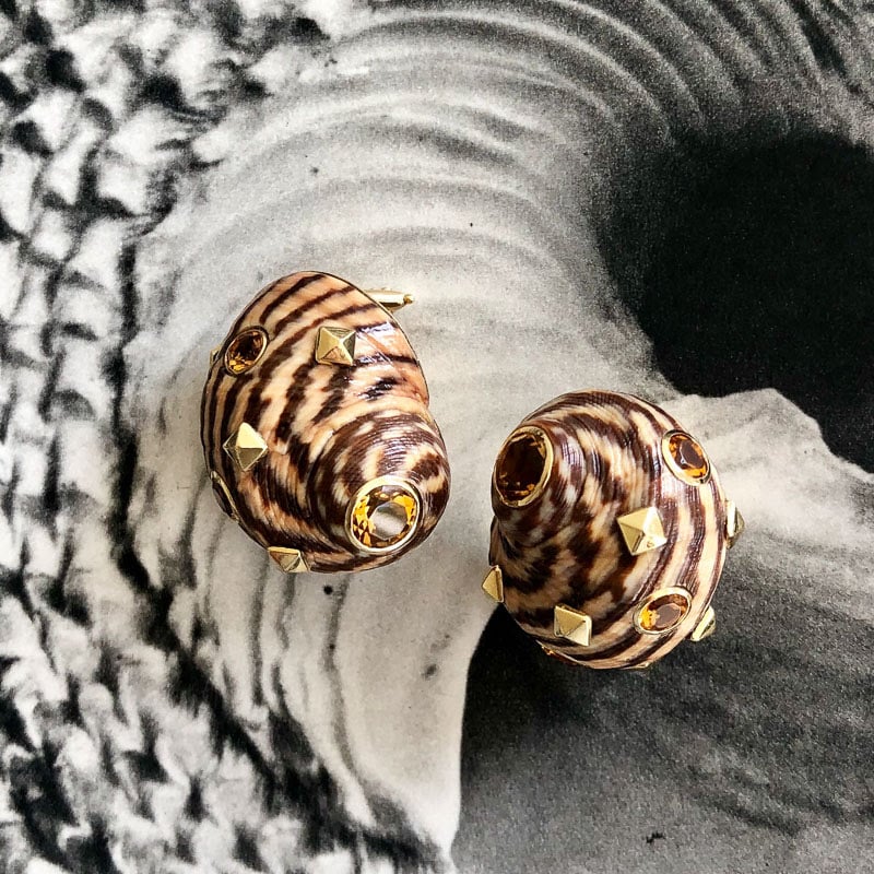 trianon earth toned shell earrings