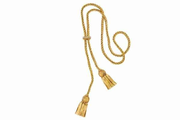 18k gold and diamond lariat necklace