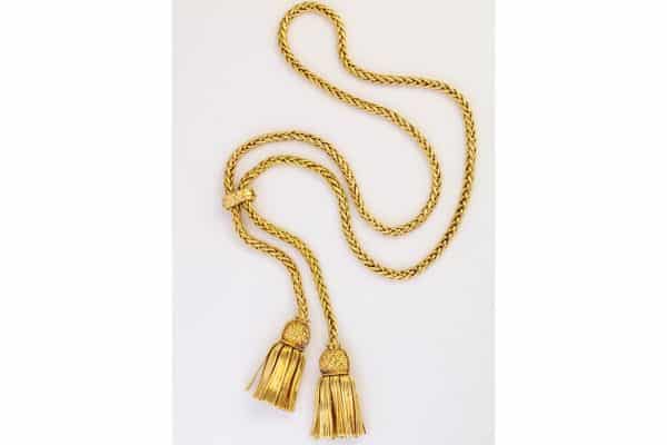 18k gold and diamond lariat necklace