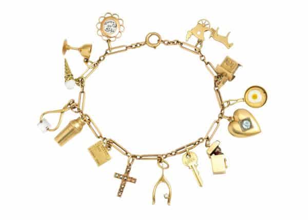 Vintage 14k gold charm bracelet