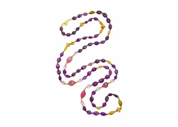 verdura amethyst and gold bead chain