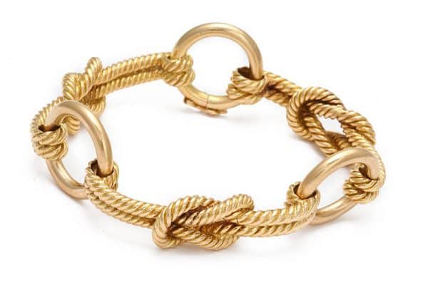 hermes 18k gold nautical link bracelet