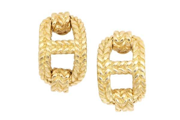 hermes chaine d’ancre gold earrings