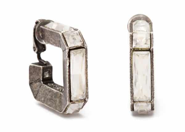 lanvin crystal and sterling geometric hoop earrings