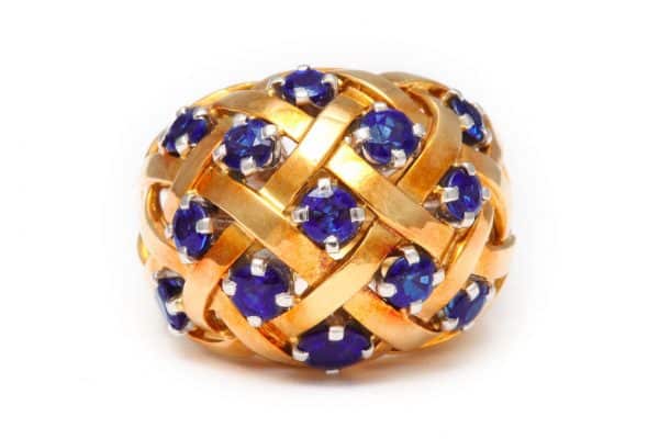 schlumberger sapphire and diamond cocktail ring