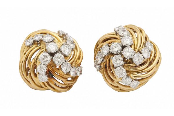 bulgari 18k and diamond earrings