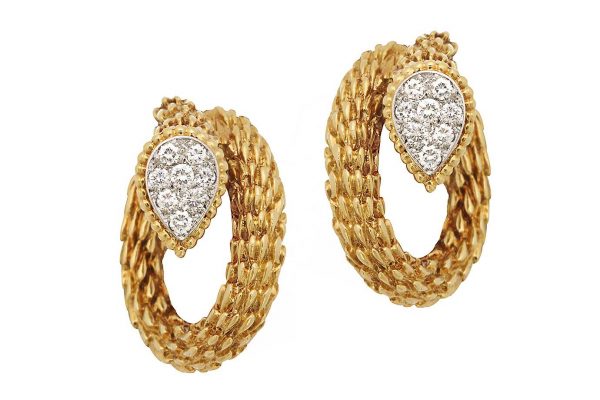 boucheron ca. 1950’s gold and diamond earrings