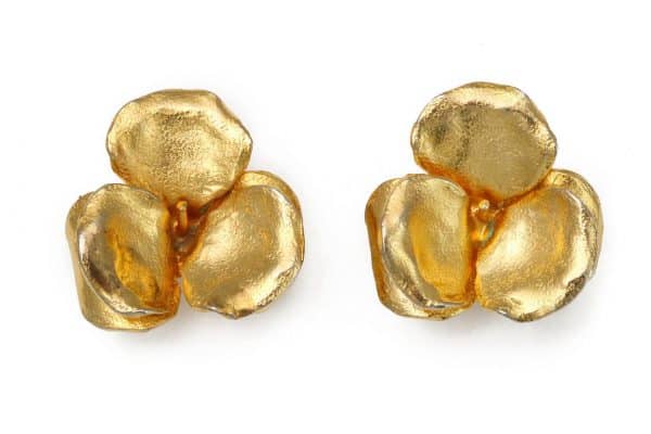 lanvin gold flower earrings