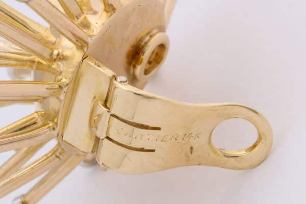 cartier 18k gold vintage sputnik earrings with diamonds