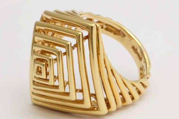 cartier geometric gold ring