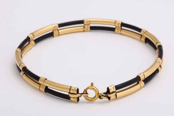 double strand vintage horsehair 9k gold bracelet