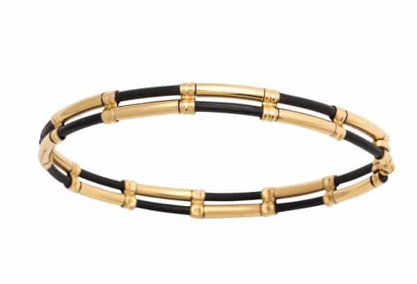 double strand vintage horsehair 9k gold bracelet