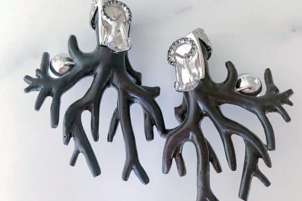 silvia furmanovich jacaranda black coral earrings