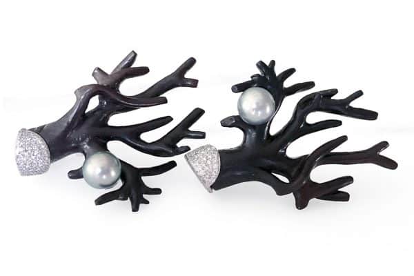 silvia furmanovich jacaranda black coral earrings