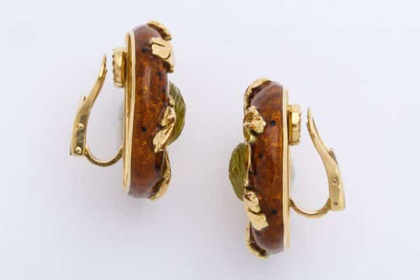 elizabeth gage gold and citrine lion intaglio earrings