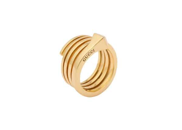 gucci 18k geometric “nail” ring