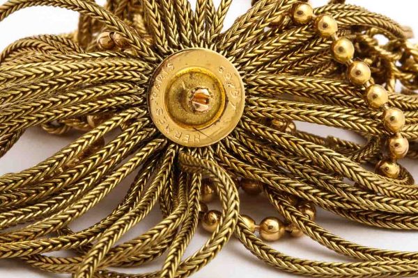 vintage hermes 18k carat gold tassel lariat necklace