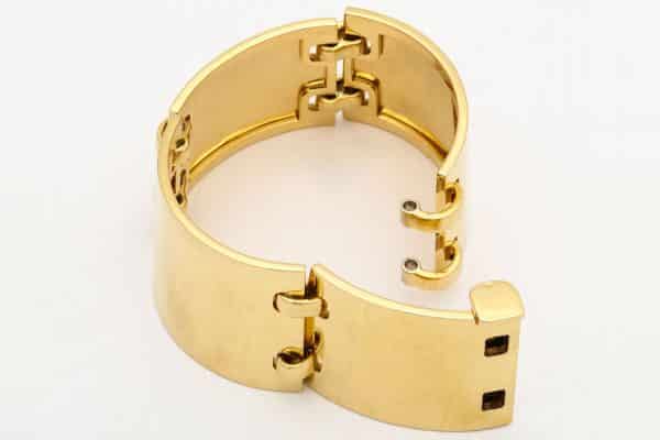 hermes 18k gold “lattice” wide cuff