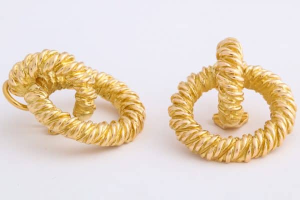 hermes eighteen carat gold doorknocker earrings