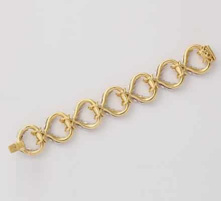 schlumberger diamond and gold “leaf” bracelet