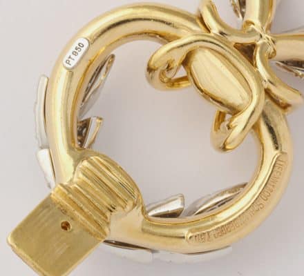 schlumberger diamond and gold “leaf” bracelet