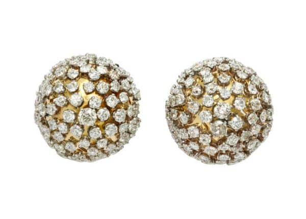 van cleef and arpels gold and diamond retro earrings