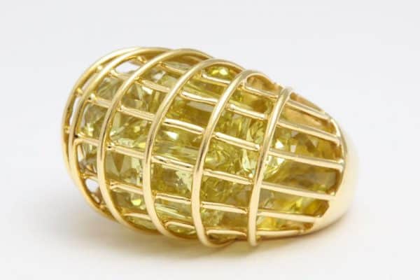 verdura citrine and eighteen carat gold “caged” ring