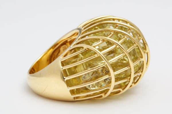verdura citrine and eighteen carat gold “caged” ring