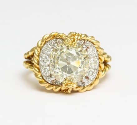 verdura diamond, platinum and eighteen carat gold ring
