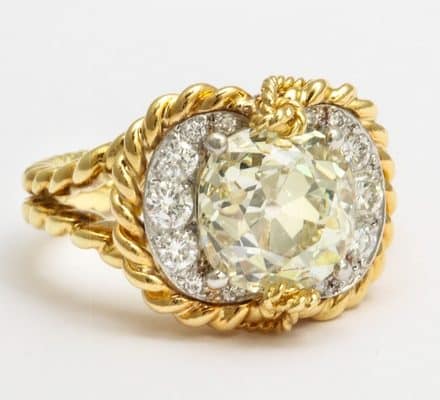 verdura diamond, platinum and eighteen carat gold ring