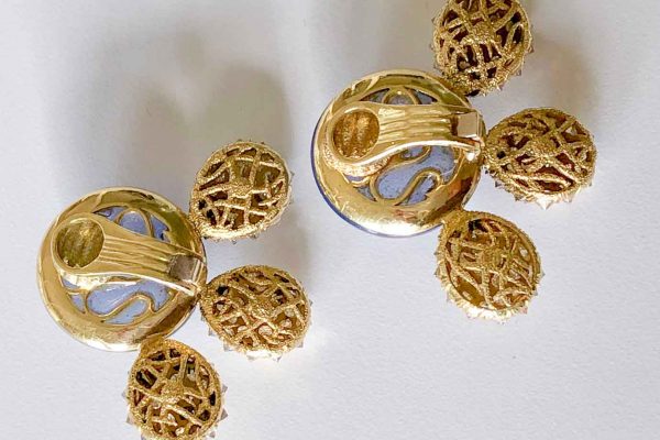 nicholas varney chalcedony and diamond earrings