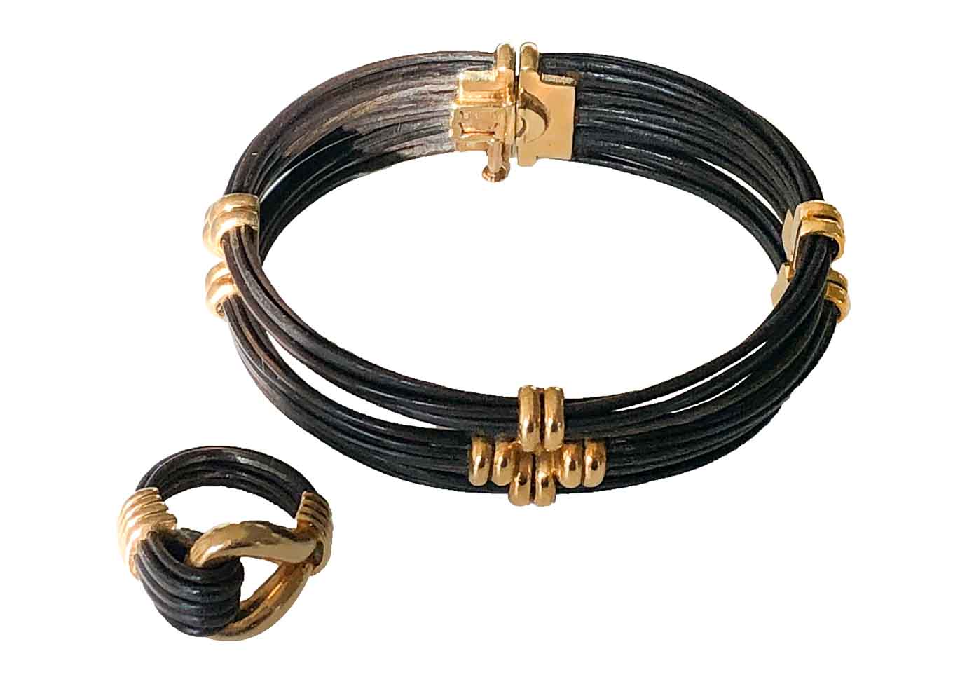 van cleef & arpels Vintage elephant hair bracelet and ring | dkfarnum