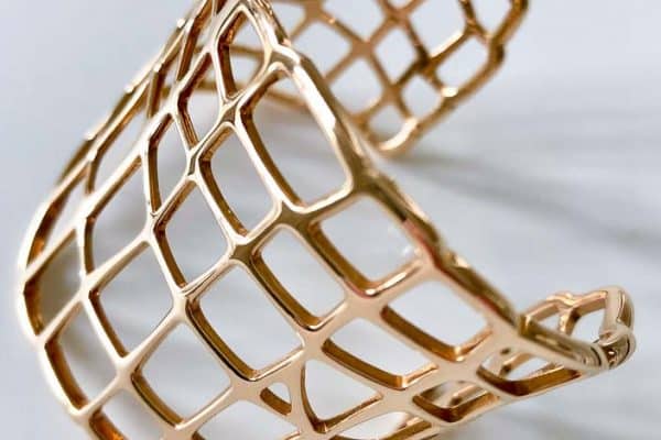 hermes 18k abstract weave cuff