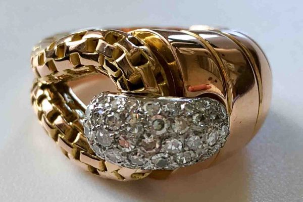 18k rose gold and diamond ring