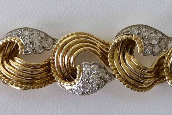 cartier fifties gold and diamond bracelet