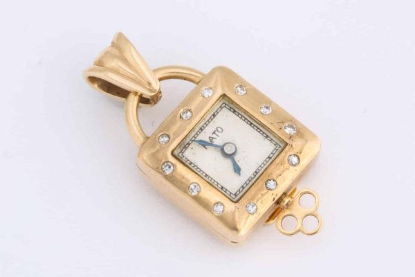 paul flato gold and diamond pendant watch