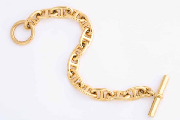 hermes 18k gold smooth link chaine d’ancre bracelet