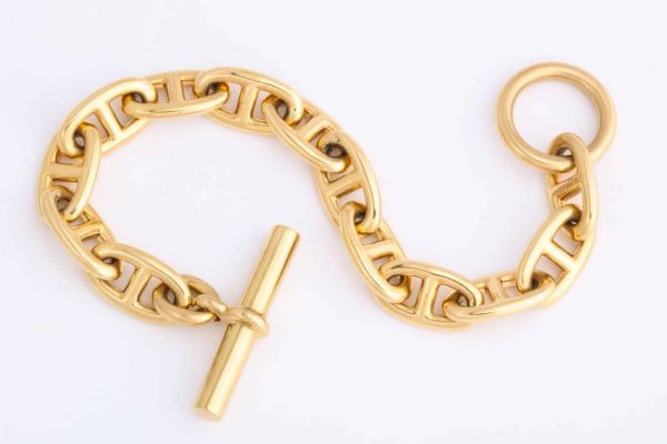 hermes 18k gold smooth link chaine d’ancre bracelet
