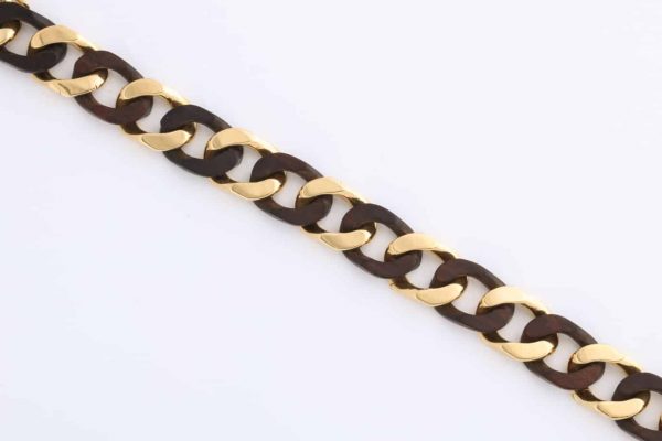 vca wood gold link bracelet
