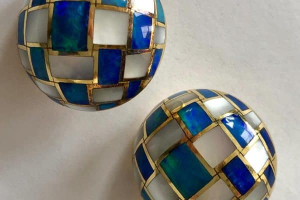 tiffany opal mosaic earrings