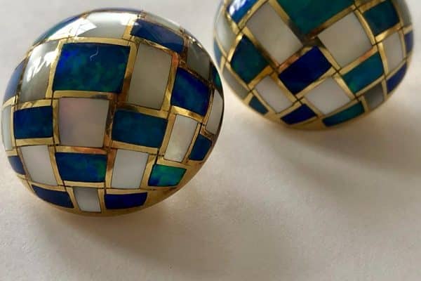 tiffany opal mosaic earrings