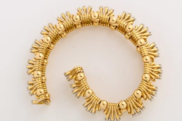 schlumberger gold and diamond “hands” bracelet