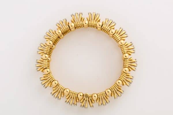schlumberger gold and diamond “hands” bracelet